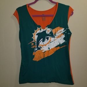 NFL Miami Dolphins Womans Sleeveless Tshirt Size L